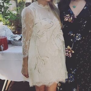 Free People, ivory short lace dress, XS